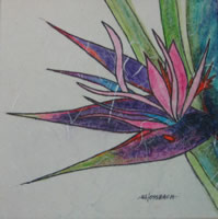 Painting of White Bird of Paradise